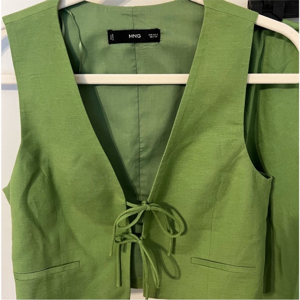 Mango Sleeveless Green Blouse
